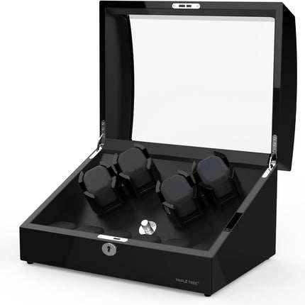 Watch Winder for Automatic Watches, Automatic Watch Winder with Wood Shell Piano