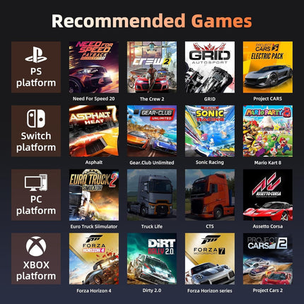 DOYO Racing Wheel - Gaming Steering Wheel for PC, 270 Degree Driving Simulator R