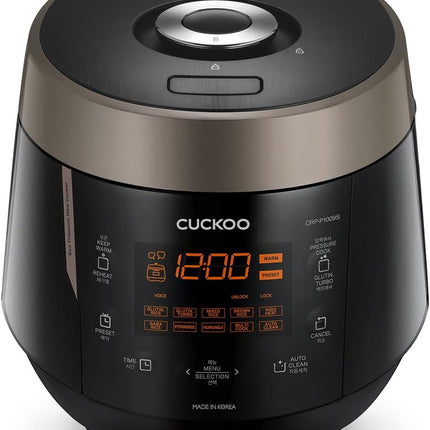 CUCKOO CRP-P1009SB | 10-Cup (Uncooked) Pressure Rice Cooker | 12 Menu Options: Q