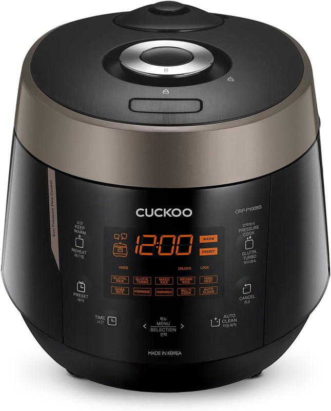 CUCKOO CRP-P1009SB | 10-Cup (Uncooked) Pressure Rice Cooker | 12 Menu Options: Q