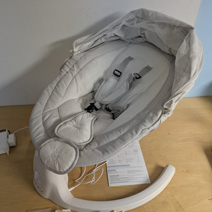 Jool Baby Nova Baby Swing for Infants with Bluetooth Music, Remote, 5 Motion Levels and Removable Canopy, Stone