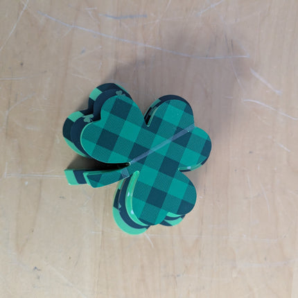 St. Patrick's Day Wooden Shamrock Decorations Set of 4, Irish Clover Table Ornam