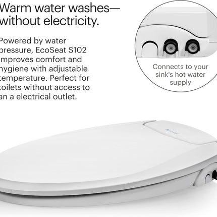 Brondell Bidet Toilet Seat, Non-Electric Swash Ecoseat, Fits Elongated Toilets,