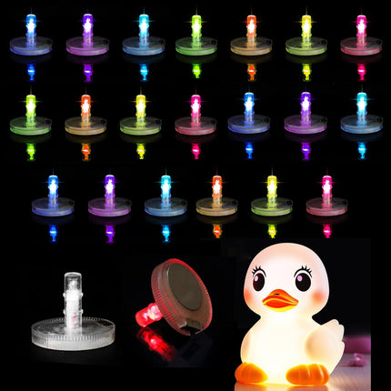20Pcs LED Light Up Rubber Duck Plug, 16 Colors Changing LED Interior Car Light f