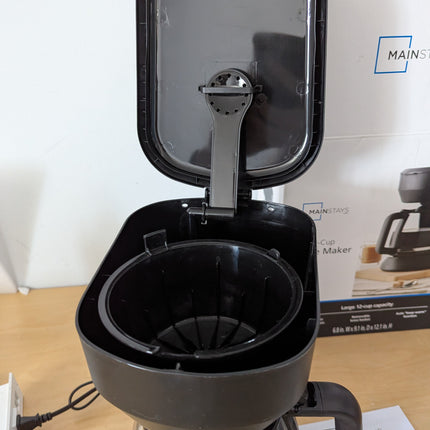 Mainstays 12 Cup Coffee Maker, Black, Plastic