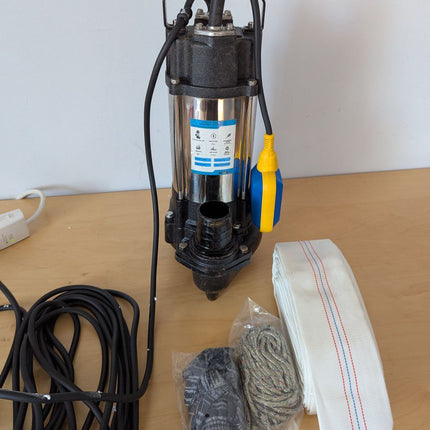 1HP Sewage Grinder Pump Submersible Effluent Pump, Sump Pump 110V 6400GPH with A