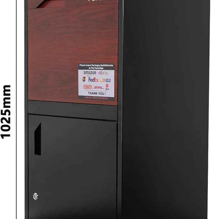 POST2HOME Metal Parcel Drop Box Outdoor, Secure Free Standing Package Delivery Box for Porch, Flat Pack Easy Assembly Postbox