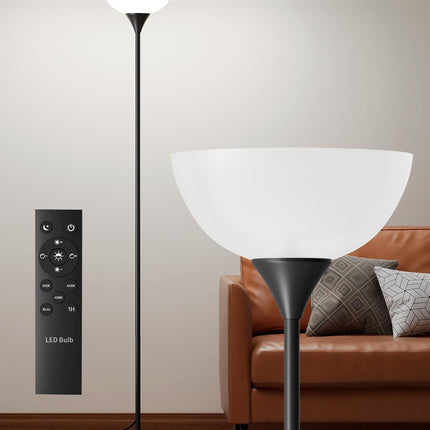 Luckystyle Torchiere Floor Lamp,1200LM Super Bright Dimmable Standing Lamp with