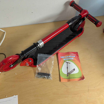 hoverstar kick scooter for kids, led light up wheels and pedal, 3 adjustable hei