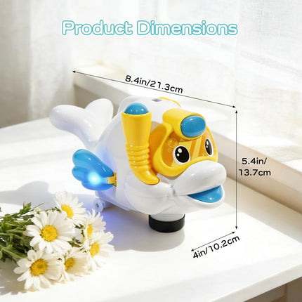 Baby Fish Musical Crawling Toy with Lights, Sounds, Blowing Ball, Infant Sensory