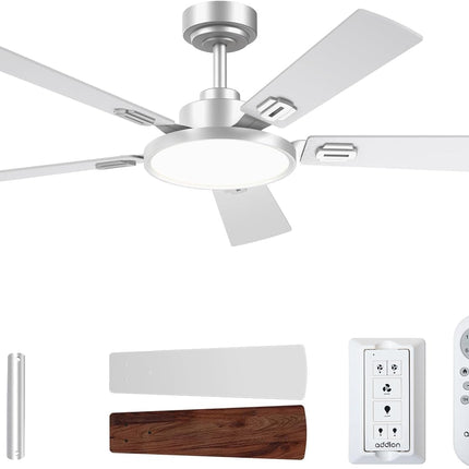 (Color - black/brown) addlon Ceiling Fans with Lights, 52 inch Silver Ceiling fa