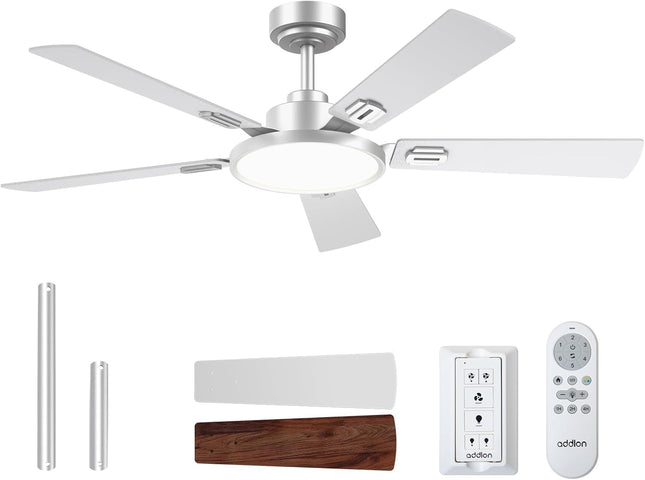(Color - black/brown) addlon Ceiling Fans with Lights, 52 inch Silver Ceiling fa
