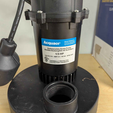 Acquaer 1/3HP Sump Pump, 3040GPH Submersible Clean/Dirty Water Pump with Automat