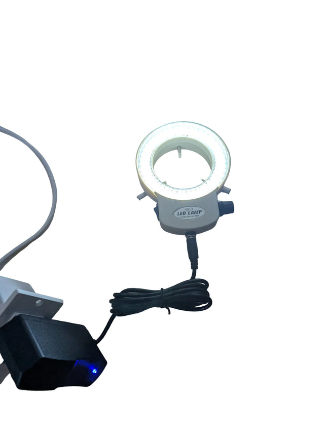 Microscope Camera Adjustable 144 LED Ring Light Source for Stereo Microscope Cam