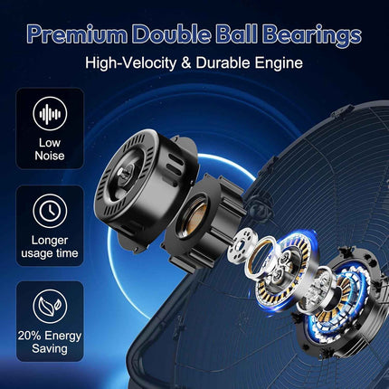 Xcity 18-Inch Metal Floor Fan, High Velocity 4000 CFM Industrial Fan, 3-Speed &