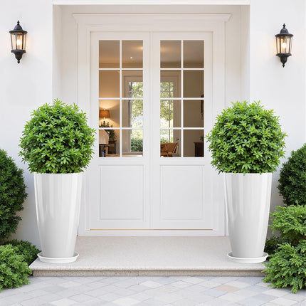 (NO TRAY) QCQHDU 21 Inch Tall Planters, 2 Pack, Indoor & Outdoor