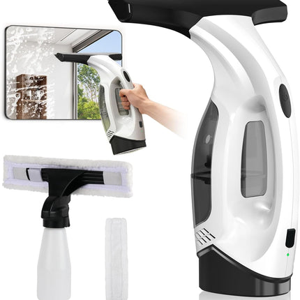 ZRHI Window Vacuum Squeegee Cordless, 2000Pa Electric Window Cleaner Tool with 2