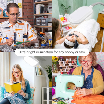 Brightech Litespan LED Floor Reading Lamp, 12W 850-950 Lumens Daylight Gooseneck Standing Light for Crafts & Over Chair
