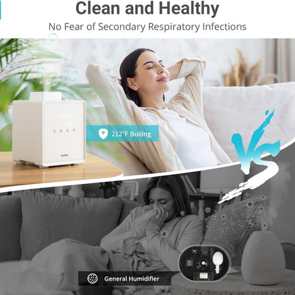 3L Stainless Steel Warm Mist Humidifier with Easy Clean and Warm Steam Function,