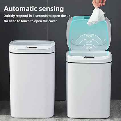 Smart Bin with Intelligent Sensor,Automatic Bathroom Can with Smart Lid, Easy an