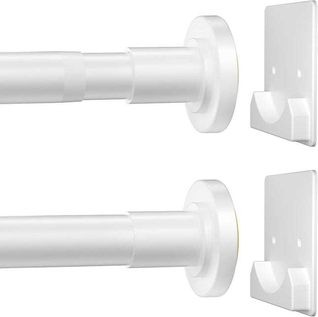 CorkLatta White Shower Curtain Rod,1 Inch Diameter Stainless Steel Adjustable Sp