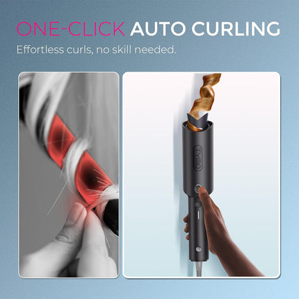 TYMO CURLPRO Automatic Rotating Curling Iron - Beach Waves Curling Wand, Portabl