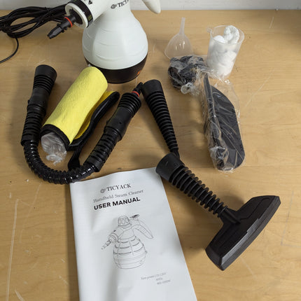 TICYACK Handheld Steam Cleaner with 16 Accessories, 1050W Continuous Steam, Chemical-Free Multi-Surface Cleaning, White