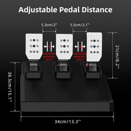 DOYO Racing Wheel Pedals, PC Gaming Steering Wheel Pedal Set, Swappable Springs,