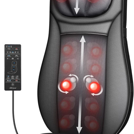 Snailax Shiatsu Neck & Back Massager with Heat, Full Back Kneading Shiatsu or Ro