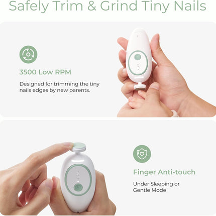 Momcozy Baby Nail File Electric, Gentle Baby Nail Trimmer Electric, Baby Nail Cl