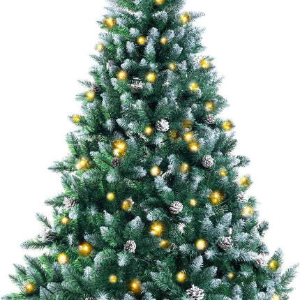 Prelit Artificial Christmas Tree Flocked Snow Trees with Pine Cone Decoration 5FT https://a.co/d/075ie9q7