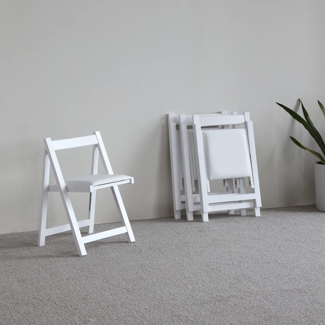FUNROLUX Wooden Folding Dining Chairs with Padded Seats 2 Pack Foldable Chair fo