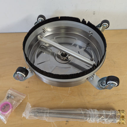 Pressure Washer Surface Cleaner with 4 Wheels, Stainless Steel 2000-4000 PSI Power Washer Attachment with Dual Nozzles