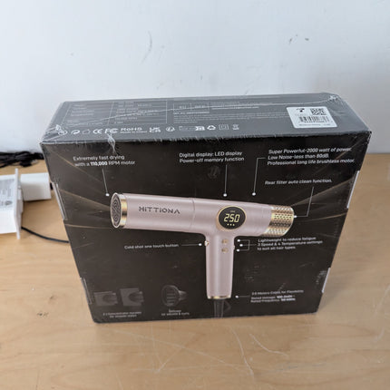 HITTIONA Dual Voltage Ionic Hair Dryer with Diffuser - 2000W Travel Blow Dryer f