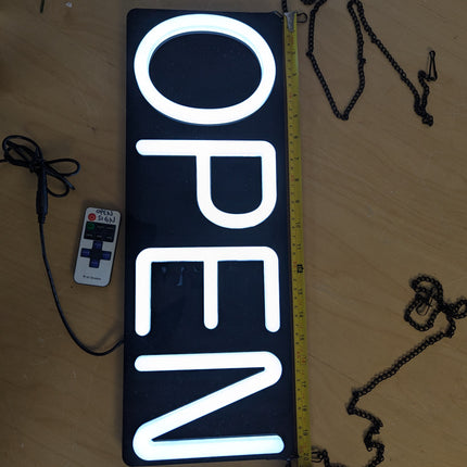 HiNeon Open Neon Sign 20inx7in LED Open Sign w/Remote Controller, Electric Light