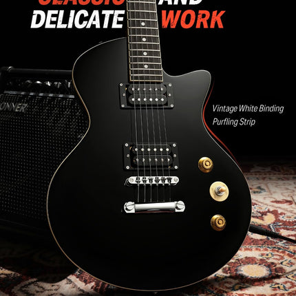 Donner DSC-128 Electric Guitar Kit 39" – Full Size H-H Pickups Solid Body Beginn