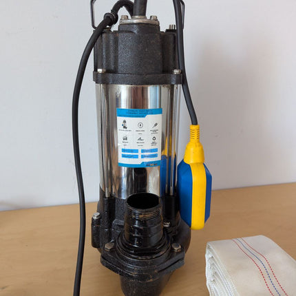 1HP Sewage Grinder Pump Submersible Effluent Pump, Sump Pump 110V 6400GPH with A