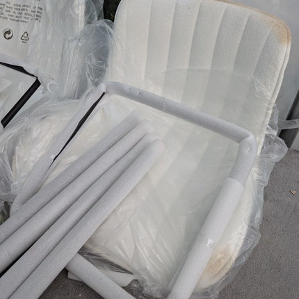 Whiterye 24’’ Bar Stools Set of 2 Modern Barstools White Bar Stools with Fabric