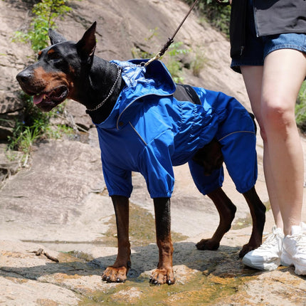 LOVELONGLONG Waterproof Dog Raincoat with Removable Hood – Outdoor Full Body Dog