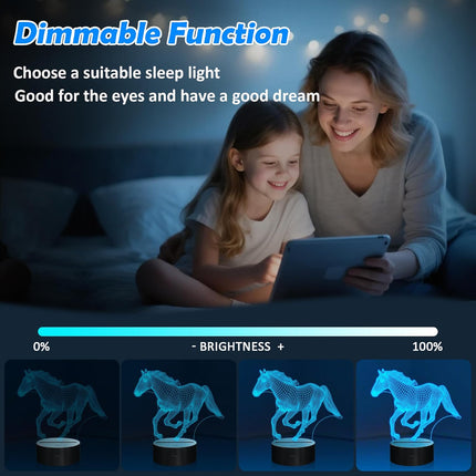 3D Horse Lamp for Kids Girls Boys Horse Lover Gifts,16 Color Remote Control LED