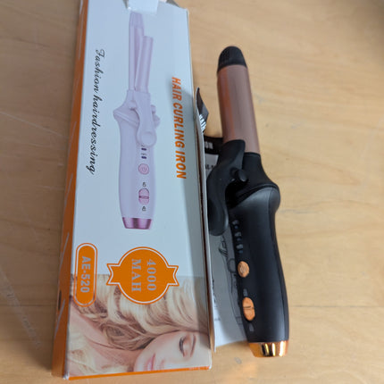 Cordless Hair Curling Iron 3 Temperature Adjustable Rechargeable Fast Heating Ha