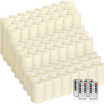 pliadvbu Flameless LED Candles 72 Pack, Outdoor Waterproof Realistic Votive Candles with Remote & Timer for Weddings