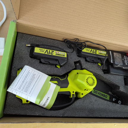 Devenbo 6 Inch Cordless Mini Chainsaw, Handheld Electric Saw
