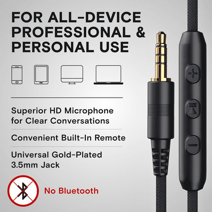 Artix® CL750 Premium Wired On Ear Headphones with Microphone, Comfortable Noise