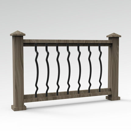 32" Double Wavy Aluminum Deck Balusters 30 Pack, Metal Deck Railing Stair Porch