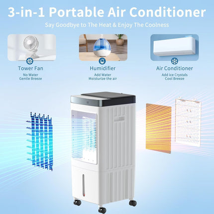 Portable Air Conditioner, Evaporative Air Cooler [40Hrs Lasting], Portable AC w/