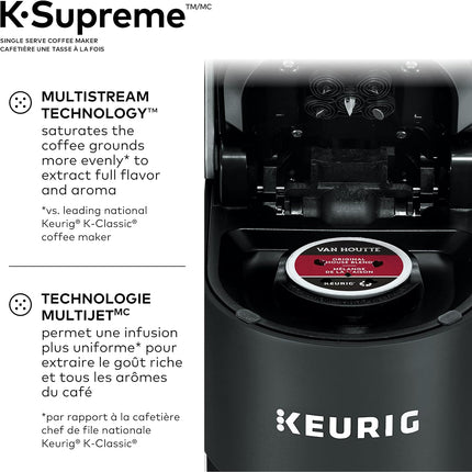 Keurig K-Supreme Single Serve K-Cup Pod Coffee Maker with MultiStream Technology, Dual-Position 66 oz Reservoir, Black