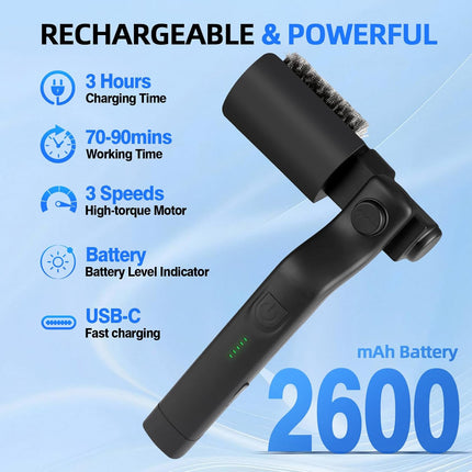 Upgraded Electric Brush,Rechargeable Cordless Grill Cleaning Brush,Stainless Ste