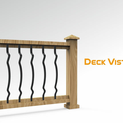 32" Double Wavy Aluminum Deck Balusters 30 Pack, Metal Deck Railing Stair Porch