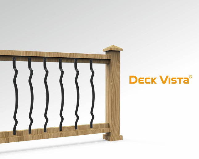 32" Double Wavy Aluminum Deck Balusters 30 Pack, Metal Deck Railing Stair Porch